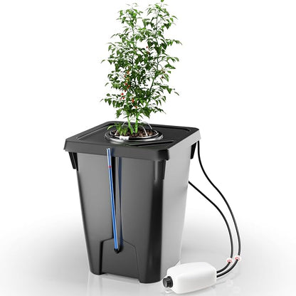 DWC Hydroponics Growing System with Top Drip Kit 7 Gallon Deep Water Culture Bucket System with Air Pump, Air Stone, Air Hose, Recirculating Drip Garden System