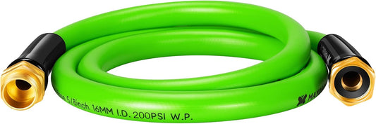 5 ft Garden Hose, 5/8 in ID, Heavy-Duty, Leakproof, Kink-Resistant Water Hose with Swivel Brass Fittings, 600 PSI Burst Rating, Ideal for Car Wash & Lawn Watering