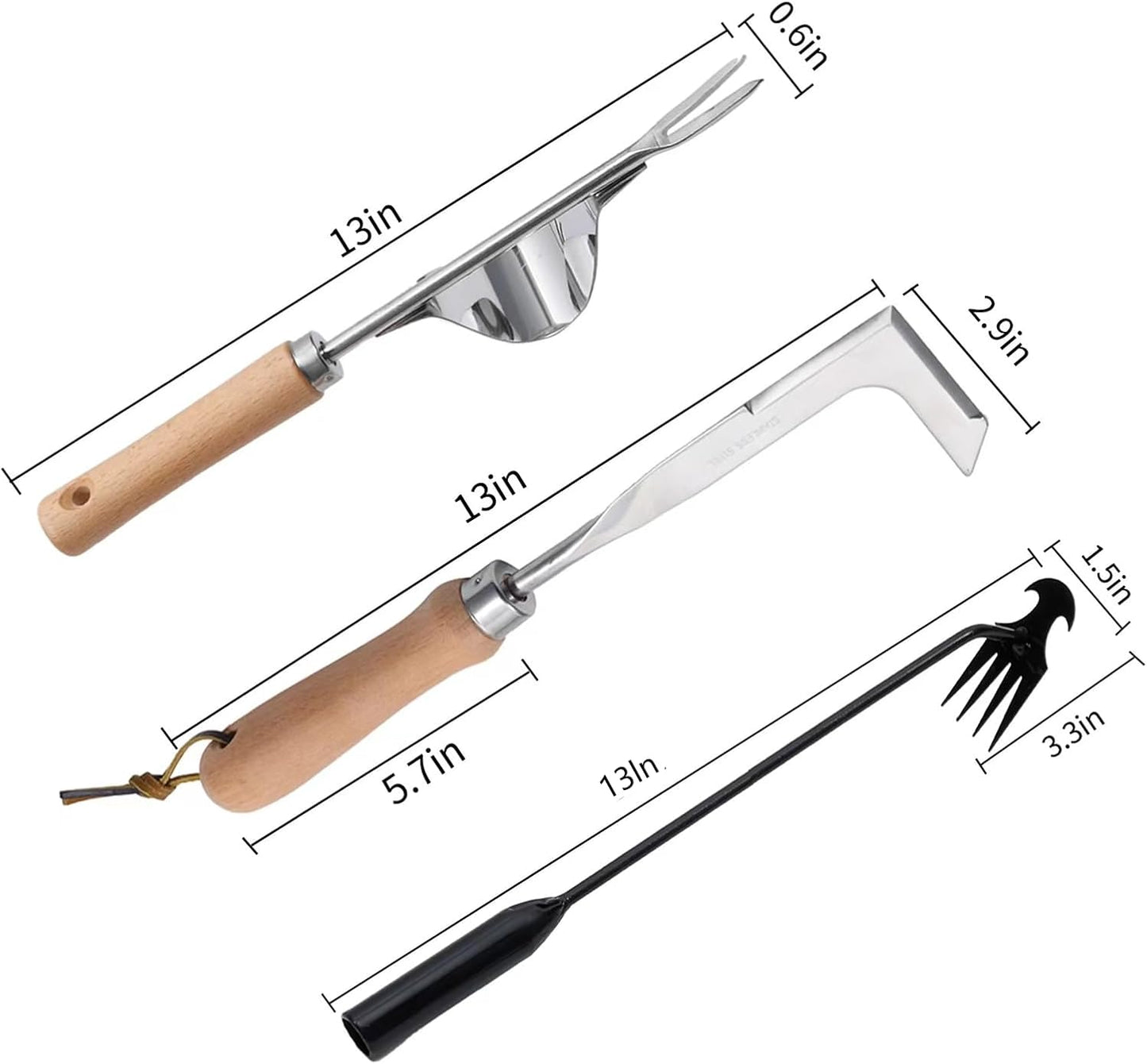 Hand Weeder Tool Garden Weeding Tool, Uprooting Weeding Tool Gardening Weeder Tool, Stainless Steel Gardening Tools for Yard and Garden, 3 Pcs