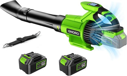 Electric Leaf Blower Cordless, 21V Battery Powered Blower with 2 x 4.0Ah Battery and Charge, 715CFM &180MPH and 3 Speed Mode, Handheld Blowers for Lawn Care, Yard, Leaves, Dust, Snow