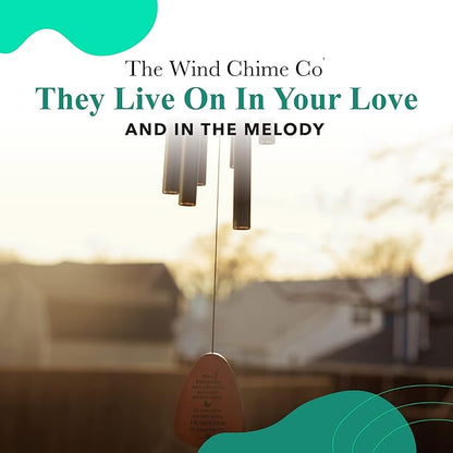 The Wind Chime CO Memorial Wind Chimes, Sympathy Wind Chimes Gift for The Loss of A Loved one, Home Decor Outdoor Garden, Soothing Melodic Tones with Mute Option.