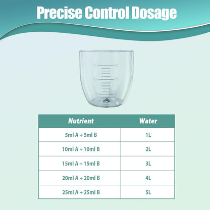 Hydroponics Nutrients (1000ml in Total), All Purpose Plant Food A & B, Hydroponics Supplies, Fertilizer for All Plants and Media, Hydroponics System Accessories for Vegetables Fruits Flowers Thrive