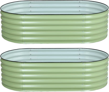 BPS 2-in-1 Metal Raised Garden Bed, 5.3x2.7 FT Galvanized Planter Raised Beds for Vegetables, Flowers 31'' Extra Tall