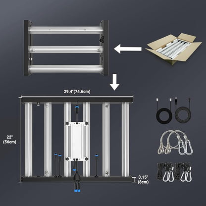 Phlizon FD4000 Plant Led Grow Light for 4x4ft 5x5ft Indoor Plants Coverage Daisy Chain Dimmable with UV IR Full Spectrum Growing Lamps