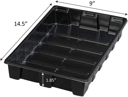 Gardzen 10 Pack Seed Trays, Reusable Plant Grow Trays, Ideal for Seed Starting, Microgreens, Indoor Gardening, and Greenhouse Plant Nurseries - No Drain Holes, 14.5"x9"