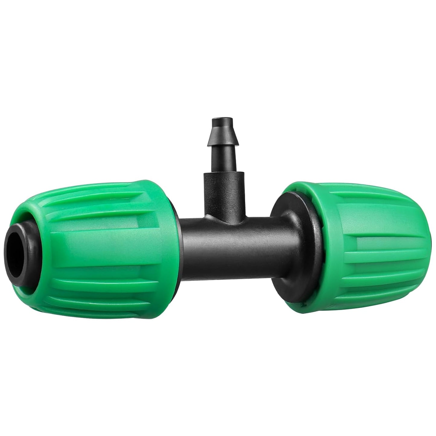 12 Pack Drip Irrigation Fittings for 1/2 Inch to 1/4 Inch Tubing Reducing Tee：1/2" (1/2" ID x 0.65" OD) to 1/4" Drip Line Anti-drop Locked Nut Barbed Reducer Tee Connectors
