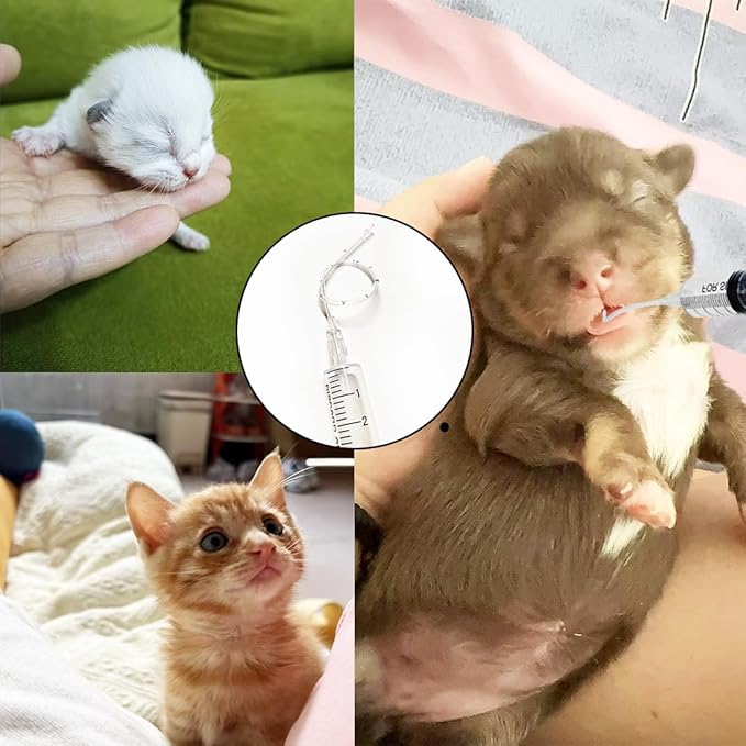 11pcs Puppy Kitten Feeding Tube Kit for Small Animals and Clear Feeding Syringe 5/10/20/30/60ml, Clear Feeding Tube, Syringe Bulb for Puppy Kitten Nestling Feeding Tools
