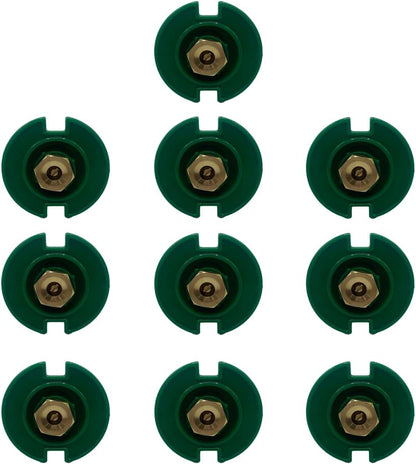 Poolzilla (10 Pack) Plastic Pop-Up Flush Head Sprinkler with Brass Full Pattern Spray Nozzle - Compatible with Flush Heads from Orbit, and Other Major Brands - 1-½’’ Inch Pop-Up Height