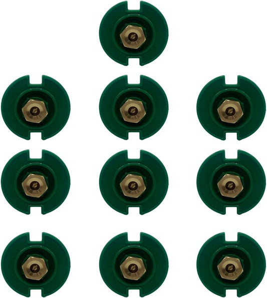 Poolzilla (10 Pack) Plastic Pop-Up Flush Head Sprinkler with Brass Full Pattern Spray Nozzle - Compatible with Flush Heads from Orbit, and Other Major Brands - 1-½’’ Inch Pop-Up Height