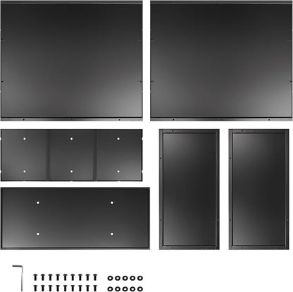 Metal Planter 30" x 12" x 24", Tall Box With Removable Insert Shelf, Black Steel Heavy Duty for Porch, Garden, Patio, Yard