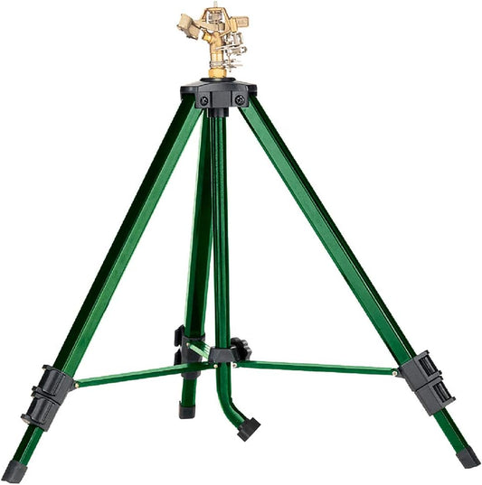 2-Pack Orbit 58308Z Brass Impact Sprinkler on Tripod Base - Heavy-Duty Brass Sprinklers on Tripod.