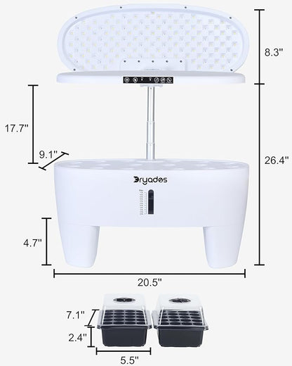 Hydroponic Growing System Kit 16 Pods, Smart Herb Garden with Sprout Mode Can Seedling in Advance & 24W Full Spectrum LED Grow Light, Indoor Garden Planter for Home/Office/School (White)