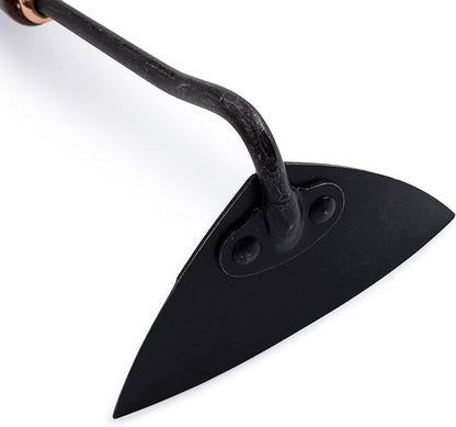 Barebones Triangle Hoe - Stainless Steel Hoe - Japanese Gardening Tools for Weeding, Long Handle and Hand Hoe (Walnut/Black)