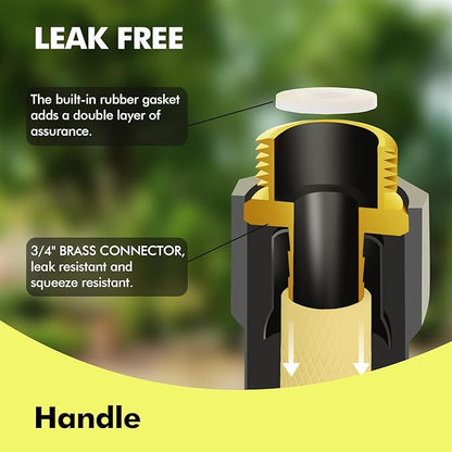 Garden Hose 25FT - PHLEX PRO Heavy-Duty Premium 5/8'' Rubber 3-Layer Water Hose - Innovation Flexible Hybrid Lightweight Water Hose, Full Brass Male to Female Fittings