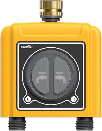 RAINPOINT WiFi Sprinkler Timer 2 Zone, Smart Water Hose Timer 2 Outlet Only, Without WiFi Hub, Must Use with 2.4Ghz WiFi and TWG004WRF WiFi Hub (Lot Number After 202108)