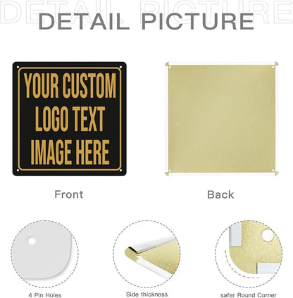 Custom Metal Signs - Personalized Signs for Office, Home, Bar - Indoor/Outdoor Use - 12"x12"