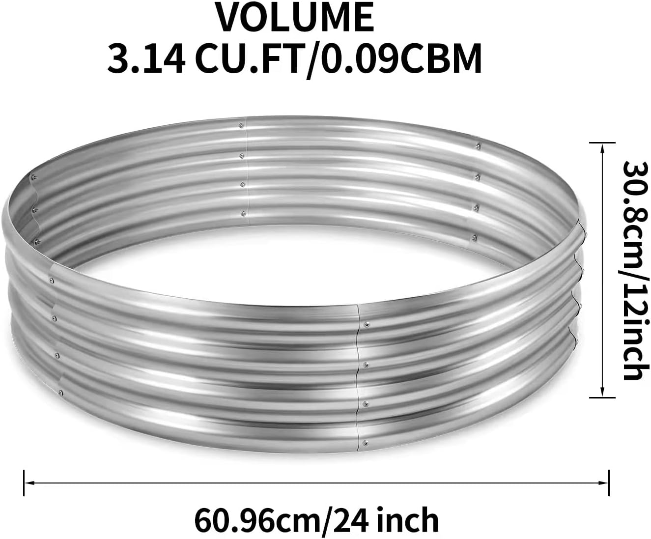 Land Guard Galvanized Raised Garden Bed Kit, Galvanized Planter Raised Garden Boxes Outdoor, Round Large Metal Raised Garden Beds for Vegetables ……