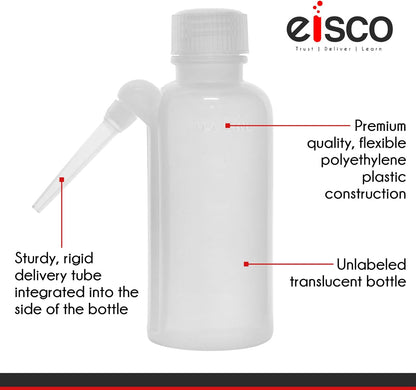 EISCO Wash Bottle, 500ml - Polyethylene - Translucent, Unbreakable - Screw Cap with Down Spout for Dispensing Liquid Labs