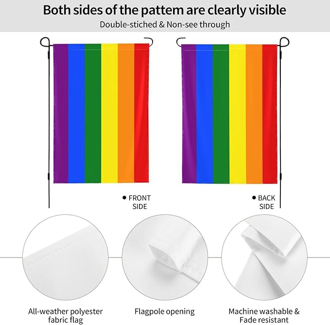 Custom Pride Garden Flag for Outdoor Personalized LGBT Yard Flags Decor Customized Flag Add Your Own Picture/Text House Lawn Banner Double Sided Home Wall Decoration 12.5x18 28x40