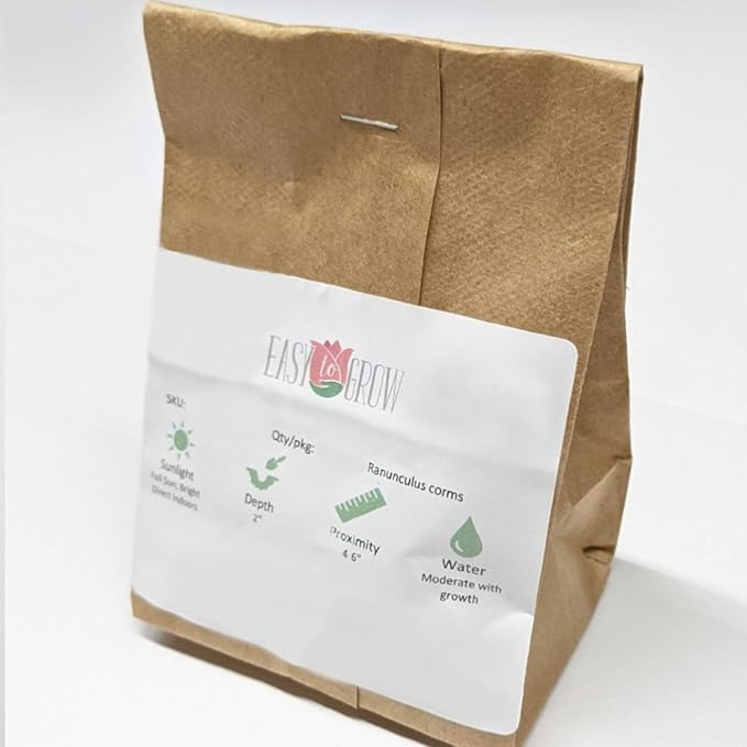 Easy to Grow Ranunculus Tecolote Pastel Mix 10 Plant Bulbs - Pink Yellow & White Flowers in Spring Full Sun Outdoor Zones 8-10, Mediterranean Carlsbad Flower Fields