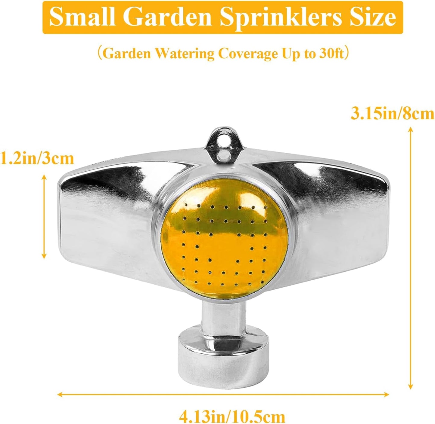 360 Degree Metal Spot Sprinkler,Small Sprinkler Garden for Small Areas Lawn Sprinklers for Yard Circle Pattern with Gentle Water Flow Garden Watering (2, Yellow)