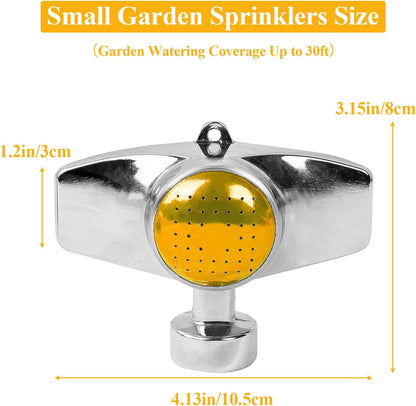 360 Degree Metal Spot Sprinkler,Small Sprinkler Garden for Small Areas Lawn Sprinklers for Yard Circle Pattern with Gentle Water Flow Garden Watering (2, Yellow)