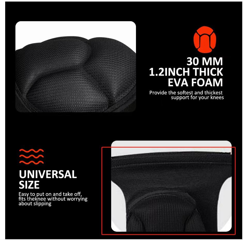 Knee Pads for Garden, Gardening, House Cleaning, Construction Work, Dancing, Volleyball, Flooring, Climbing, Riding Kneepads with Thick EVA Foam Padding, Outdoor Sports Kneeling Pads Cushion Floors Scrubbing for Men Women (Large)