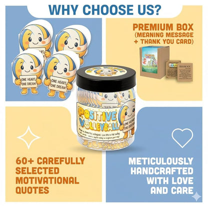 Positive Volleyball Jar With 60 Affirmation Cards – Volleyball Gifts For Women, Men - Teens, Volleyball Party Favors, Volleyball Accessories For Teen Girls, Volleyball Party Decorations