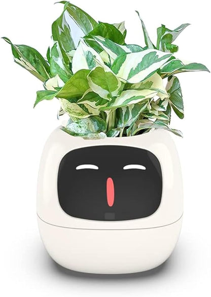 Smart Flowerpots,Smart Pet Planter,Ai Planter,Intelligent Flowerpots,Multiple Expressions,7 Smart Sensors, and Ai Chips Make Raising Plants Easy and Fun for Living Room,Plant-Free(White