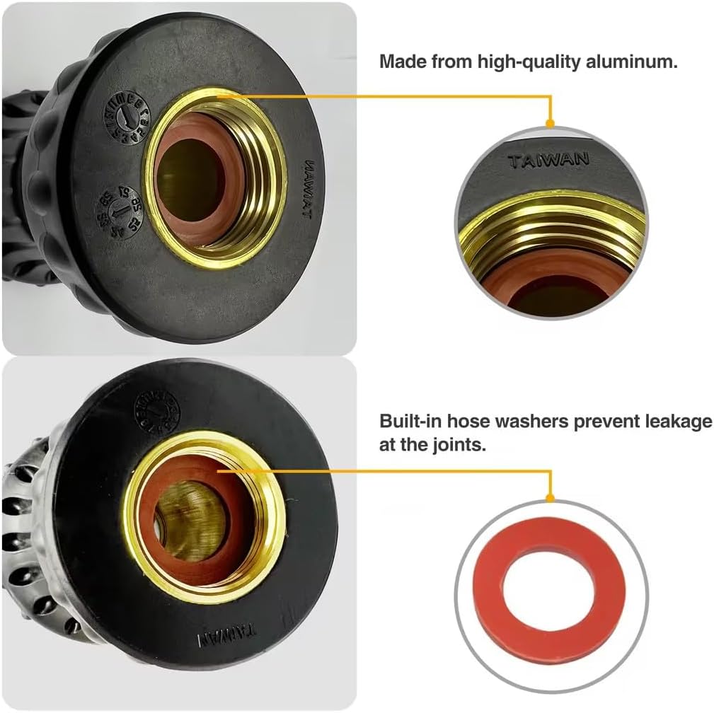 Cyprium Water Hose Nozzle Spray Water Nozzles For Garden Fireman Style Hose Nozzle Outdoor Hose Nozzle Sprayer High Pressure Watertight Connections For Reliable Use In Gardening, Cleaning