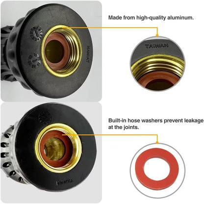 Cyprium Water Hose Nozzle Spray Water Nozzles For Garden Fireman Style Hose Nozzle Outdoor Hose Nozzle Sprayer High Pressure Watertight Connections For Reliable Use In Gardening, Cleaning