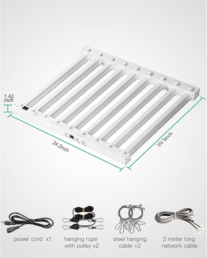SZHLUX 2023 New 400 Watt LED Grow Light 4×4ft Daisy Chain Dimmable Full Spectrum Grow Light for Indoor Plants, Commercial Grow Lights for Seeding Veg Flower Growing Lamps