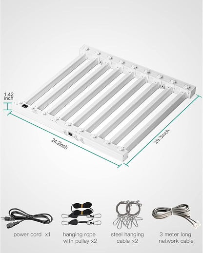 SZHLUX 2023 New 400 Watt LED Grow Light 4×4ft Daisy Chain Dimmable Full Spectrum Grow Light for Indoor Plants, Commercial Grow Lights for Seeding Veg Flower Growing Lamps