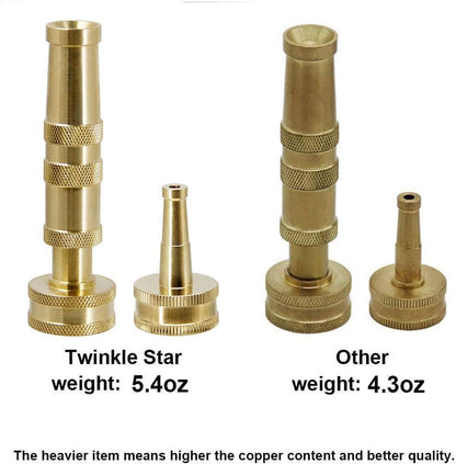 Twinkle Star Solid Brass Heavy Duty Adjustable Twist Hose Nozzle Jet Sweeper Nozzle, TWIS3231