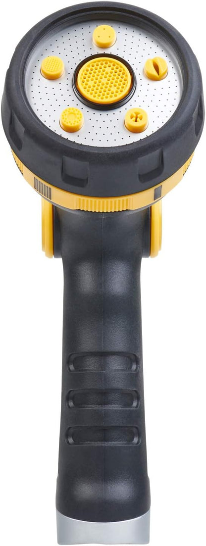 Melnor 65130AMZ RelaxGrip Thumb Control 5 Pattern w/Adpt Nozzle Bundle, QuickConnect Product Adapter, Black, Yellow