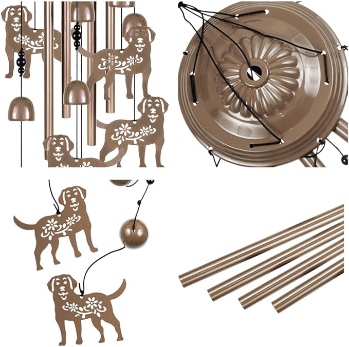 Outdoor Dogs Wind Chimes Decor, Portable Mobile Wind Catcher, Sympathy Wind Bells, Memorial Gifts for Mom, Housewarming, Blessing WindChimes(Outside/Indoor/Home/Room/Porch/Yard/Tree/Garden Decorate)