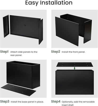 Heavy-Duty Steel Planter Box 30”x12”x24”, Rust-Resistant Large Outdoor & Indoor Plant Container, Metal Garden Box with Drainage Holes & Reinforced Edges