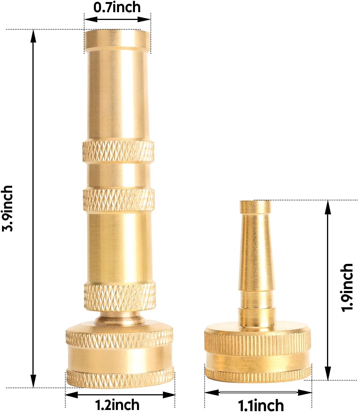 Hose Sprayer Nozzle Sets, Heavy-Duty Adjustable Twist Hose Nozzle and High Pressure Sweeper Nozzle for 3/4” connector
