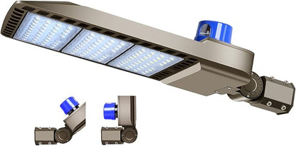 ledmo 300W LED Parking Lot Light 36000LM 5000K Adjustable Slip Fit Mount Security Lighting with Dusk-to-Dawn Photocell IP65 Waterproof LED Stadium Flood Light for Garage, Yard, Street