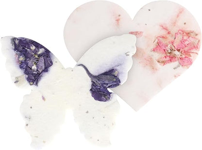 48pcs Plantable Seed Paper – 24 Heart & 24 Butterfly Embedded with Wildflower Seeds, Unique Gift for Mothers, Garden Lovers, Bridal Shower, Wedding, Birthday, & other Milestone Celebrations