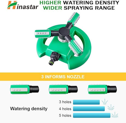 Lawn Sprinkler, Automatic Garden Irrigation System, Upgrade 360 Degree Rotation Irrigation System, Large Area Coverage, Sprinkler for Yard, Lawn, Kids and Garden-1Pack（Light Green）