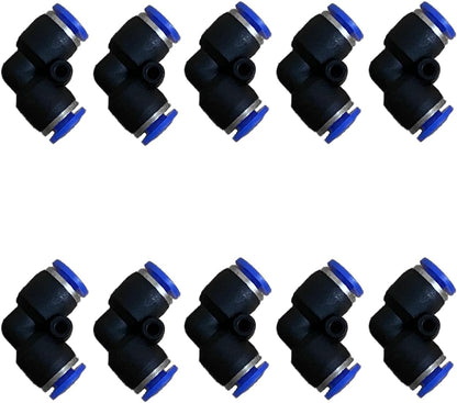 5/32" or 4mm Od Air Line Elbow Union, Push To Connect Air Fittings, Push Elbow Push Air Fitting (10 Pack)