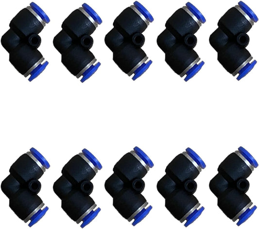 5/32" or 4mm Od Air Line Elbow Union, Push To Connect Air Fittings, Push Elbow Push Air Fitting (10 Pack)