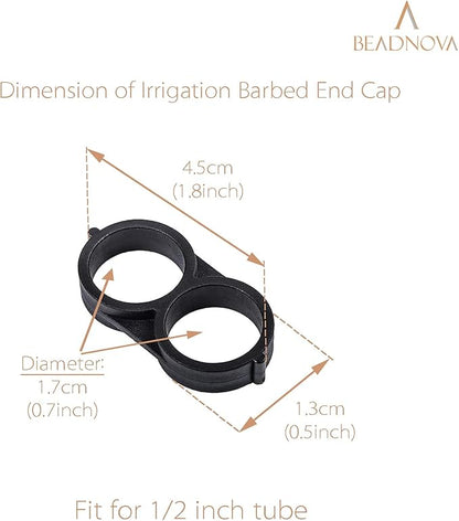 BEADNOVA Drip Irrigation Connectors 30 Pcs 1/2 Inch Barbed Drip Line Plugs End Caps Irrigation Connectors for 1/2 Inch Tubing Water Tubing Gardening Supplies (30pcs)