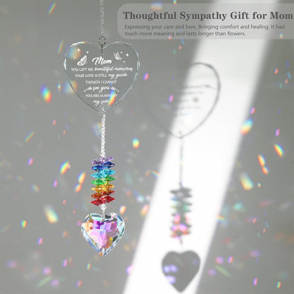 Sympathy Gifts for Loss of Mom, K9 Crystal Suncatcher Memorial Gifts for Loss of Mother, Condolence Bereavement Remembrance Gifts in Memory of Mom