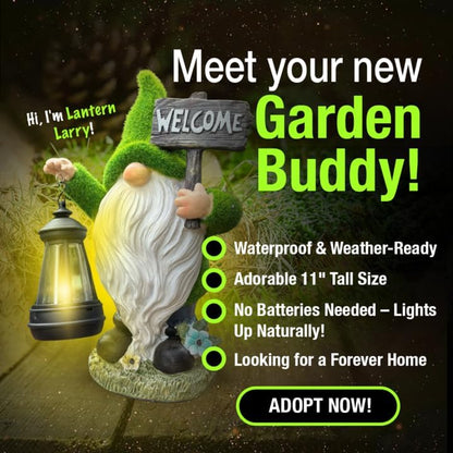 Garden Gnomes Outdoor with LED Solar Light - 11’’ - Original Design - Funny Gnome Decorations, Ornaments - Home, Yard, Patio, Solar Lantern Garden Statues - Housewarming Gift, Birthday & Holiday Gifts