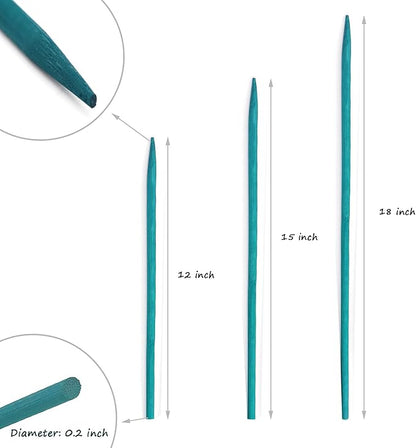 Garden Wood Plant Stakes Green Bamboo Sticks,HAINANSTRY Sturdy Floral Plant Support Stakes Wooden,Wooden Sign Posting Garden Sticks(25 Pack 12 Inches)