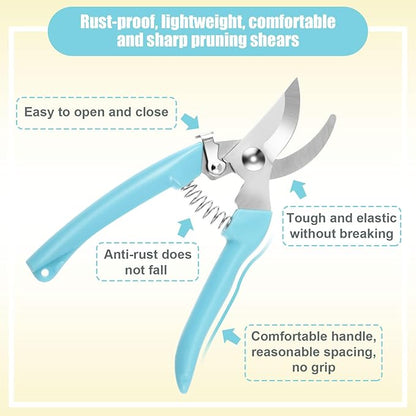 Amylove 24 Pcs Garden Flower Shears Pruning Scissors Heavy Duty Plant Scissors Garden Clippers Hand Bypass Pruner for Gardening Plants Hedge Flower Tree Cutting Miniature Bonsai Modeling(Multicolor)