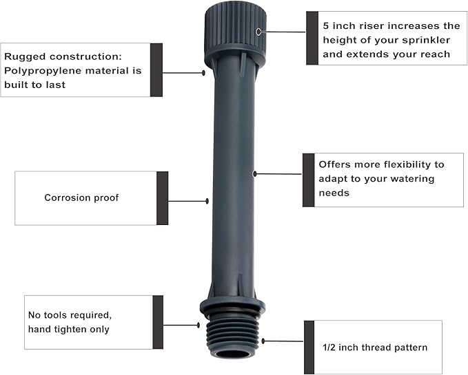 Eden 96093 Multi-Adjustable Flex Design Garden Sprinkler Set with Extensions, Great for DIY Gardening