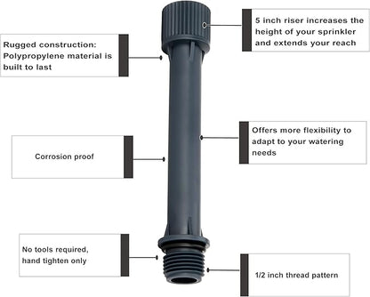 Eden 96093 Multi-Adjustable Flex Design Garden Sprinkler Set with Extensions, Great for DIY Gardening